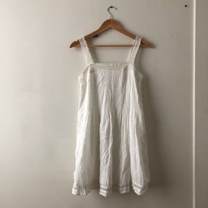 White Babydoll Dress with Lace Hem